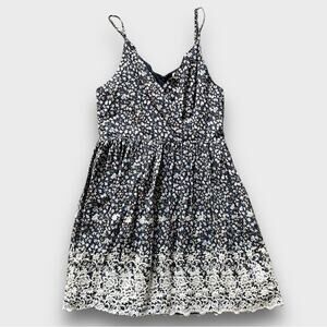 ALTRD STATE COUNTRY BOHO ROMANIC DITZY FLORAL MINI DRESS BLUE MEDIUM